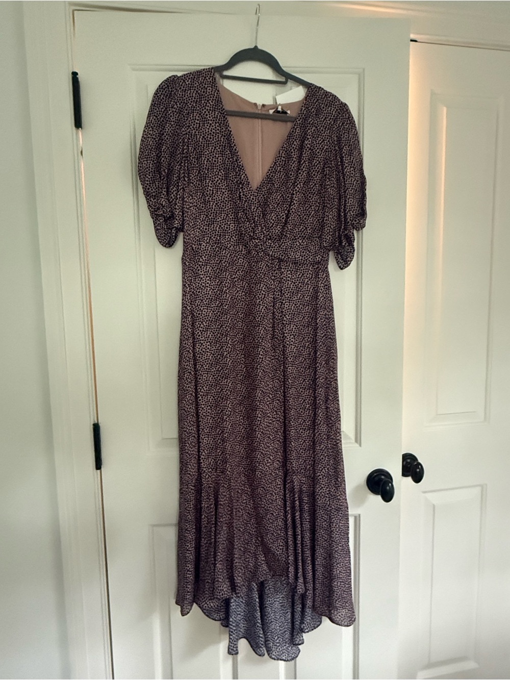 Parker Mauve Printed High-Low Wrap Dress